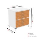 Ver imagem 3 de Mapoteca 10 Gavetas 120,4cm x 122,3cm Aço Branco/Laranja Picasso
