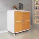 Ver imagem 1 de Mapoteca 10 Gavetas 120,4cm x 122,3cm Aço Branco/Laranja Picasso
