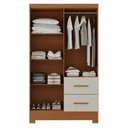 Ver imagem 2 de Guarda Roupa Solteiro Primordial Max 4 Portas 2 Gavetas Cinamomo Areia Fosco - Zanzini