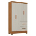 Ver imagem 1 de Guarda Roupa Solteiro Primordial Max 4 Portas 2 Gavetas Cinamomo Areia Fosco - Zanzini