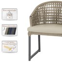 Ver imagem 4 de 1 Cadeira Noronha Aluminio Micro Pintura Preta, Tr. Telinha Corda Nautica Rami, Estofado - Bege