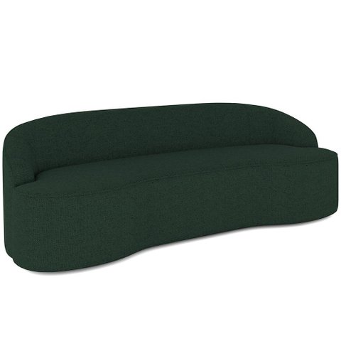 Sofá 4 Lugares Curvo Sala de Estar Living Lótus D02 Linho Verde Musgo 230 cm C-117 - Lyam Decor
