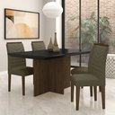 Ver imagem 2 de Mesa com 4 Cadeiras Duda 1,36 Imbuia/preto/capuccin - Móveis Arapongas Imbuia/preto/capuccino 02