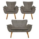 Ver mais imagens de Kit Namoradeira 02 Poltronas Opala Suede Marrom Rato
