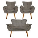 Ver imagem 1 de Kit Namoradeira 02 Poltronas Opala Suede Marrom Rato