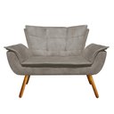 Ver imagem 3 de Kit Namoradeira 02 Poltronas Opala Suede Marrom Rato