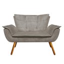 Ver imagem 7 de Kit Namoradeira 02 Poltronas Opala Suede Marrom Rato