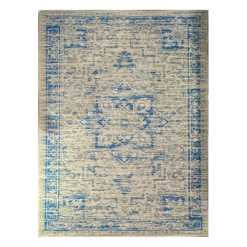 Tapete Sala 100x140 Cm Classico Oriental Reload Azul Claro