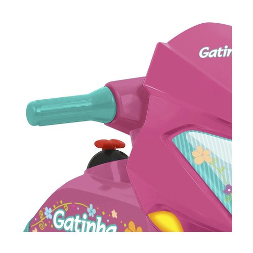 Moto Eletrica Infantil Bandeirante Banmoto 6V Gatinha Rosa na