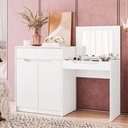 Ver imagem 6 de Penteadeira Escrivaninha Theo com Espelho Branco