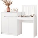 Ver imagem 1 de Penteadeira Escrivaninha Theo com Espelho Branco