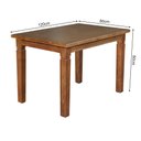 Ver imagem 5 de Mesa Jantar Retangular Madeira Maciça Aurora 120x80 com 4 Cadeiras Paris Base Alumínio - Castanho