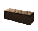 Ver imagem 4 de Kit Cabeceira com Baú Mirage Capitonê 195 cm Suede Marrom - Biselo's Decor