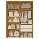 Ver imagem 7 de Guarda Roupa Casal 150cm 6 Portas Vittara Cinamomo/Off a02 - Mpozenato