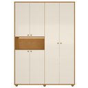 Ver imagem 3 de Guarda Roupa Casal 150cm 6 Portas Vittara Cinamomo/Off a02 - Mpozenato