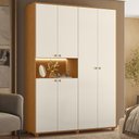 Ver imagem 1 de Guarda Roupa Casal 150cm 6 Portas Vittara Cinamomo/Off a02 - Mpozenato