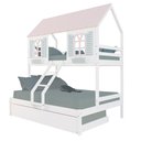 Ver imagem 2 de Treliche Casal/ Solteiro Casinha Bela - Madeira Maciça Branco/Rosa/Verde | Megamobilia