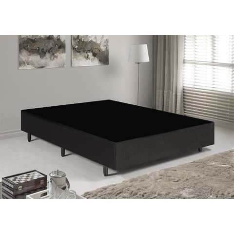Base Cama Box Casal 138x188 Estrutura Madeira Eucalipto Reforçada Suporte 150kg/m² com Pés