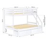 Beliche com Cama Casal Slim com 02 Gavetas Madeira Maciça Branco Housin - 3