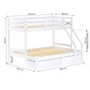 Ver imagem 3 de Beliche com Cama Casal Slim com 02 Gavetas Madeira Maciça Branco Housin