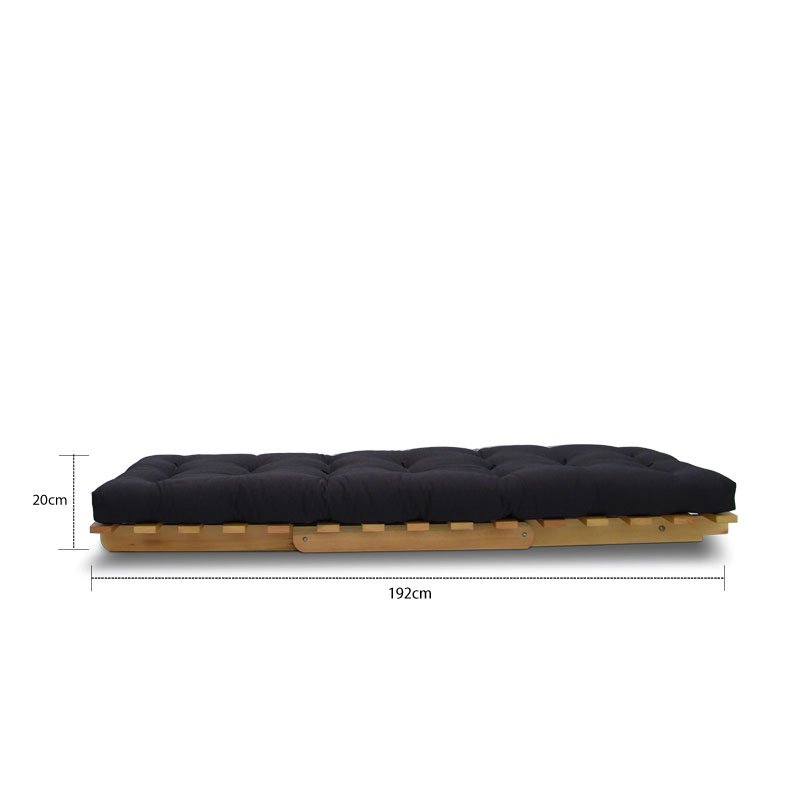 Sofá-cama Futon Slim S 01 Lugar Cor Preto - 3