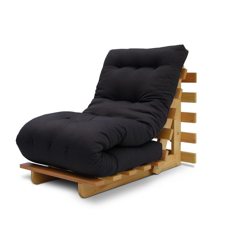 Sofá-cama Futon Slim S 01 Lugar Cor Preto