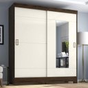 Ver imagem 1 de Guarda-Roupa Solteiro com Espelho 2 Portas de Correr 2 Gavetas Dallas Espresso Móveis