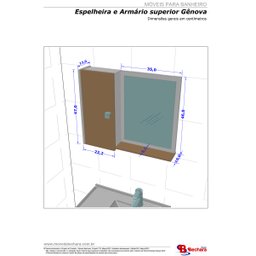 Espelheira e Armário Superior Gênova Branco/nero – Bechara Móveis - 4