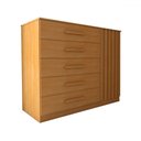 Ver imagem 3 de Cômoda Argo 1 Porta 5 Gavetas Cinamomo - Panorama Móveis