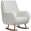 Ver imagem 1 de Poltrona de Amamentação com Balanço Base Milka Sky D02 Linho Branco C-419 - Lyam Decor