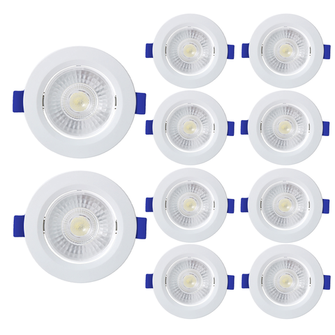 Kit 10 Spot de Led Embutir Slim Mr16 Redondo 6w Bivolt 4100k Neutro