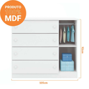 Ver imagem 5 de Conjunto Infantil Roupeiro e Comoda Livia Mdf Branco