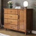 Ver imagem 1 de Cômoda Quarto 120cm Madeira Pinus 4 Gavetas Mateo Imbuia Z25 - Mpozenato