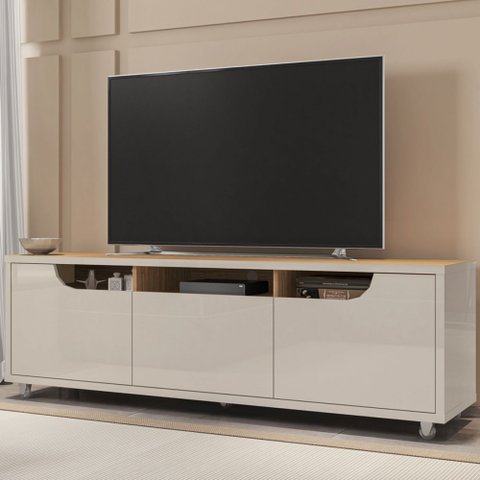 Rack para Tv até 60 Polegadas Jersey 2 Portas 1 Gaveta Off White/noce - Casa D