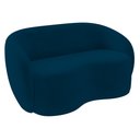 Ver imagem 1 de Sofá 2 Lugares Living Orgânico Sala de Estar 160cm Garbin K04 Veludo Azul Marinho - Mpozenato