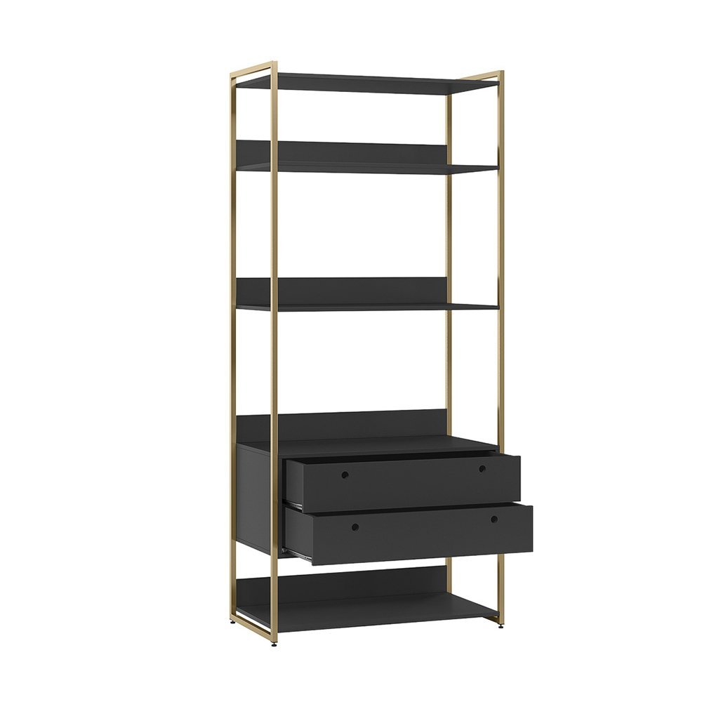 Guarda Roupa Closet Industrial Solteiro 2 Gavetas - Preto - 3