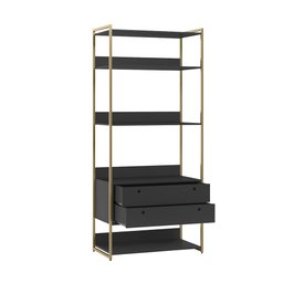Guarda Roupa Closet Industrial Solteiro 2 Gavetas - Preto - 3 Guarda Roupa Closet Industrial Solteiro 2 Gavetas - Preto - 3