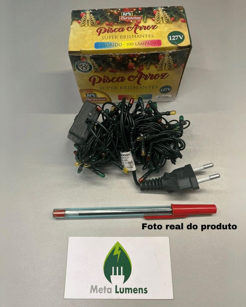 Kit 3 Pisca Pisca Arroz 100 Lãmpadas Colorido - 127v - 4