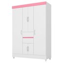 Ver imagem 3 de Guarda Roupa Infantil Ecom 2 e Armário Multiuso Viena Branco Brilho - Demóbile