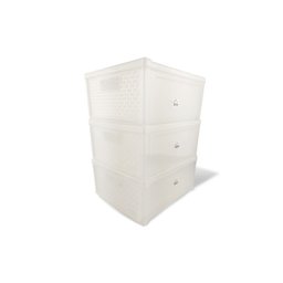 Gaveteiro Modular Empalhável Organizador Multiuso Rattan Plástico Resistente 1 Unidade:Transparente - 3