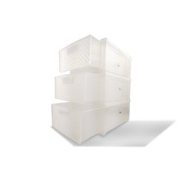 Gaveteiro Modular Empalhável Organizador Multiuso Rattan Plástico Resistente 1 Unidade:Transparente - 4