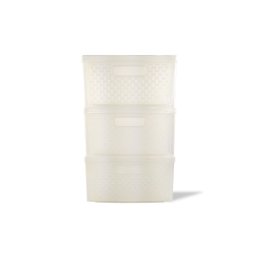 Gaveteiro Modular Empalhável Organizador Multiuso Rattan Plástico Resistente 1 Unidade:Transparente - 2