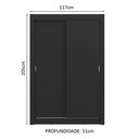 Ver imagem 4 de Guarda-roupa Solteiro 2 Portas de Correr 4 Gavetas Preto Vivare Plus Madesa