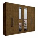 Ver imagem 3 de Guarda-Roupa Casal com Espelho 6 Portas 4 Gavetas Requinte Espresso Móveis