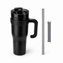 Ver imagem 2 de Copo Térmico Ms-703D 1200ml Dupla Camada Aço Inox Grande com Canudo, Elevação de Canudo e Tampa:Pret