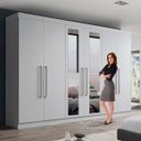 Ver imagem 5 de Guarda-Roupa Casal com Espelho 6 Portas 4 Gavetas Requinte Espresso Móveis