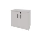 Ver imagem 2 de Armário Baixo para Escritório 80cm x 45cm com 2 Portas e Chave Corporate Cinza