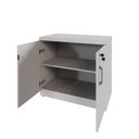 Ver imagem 7 de Armário Baixo para Escritório 80cm x 45cm com 2 Portas e Chave Corporate Cinza