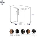 Ver imagem 3 de Armário Baixo para Escritório 80cm x 45cm com 2 Portas e Chave Corporate Cinza