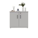 Ver imagem 5 de Armário Baixo para Escritório 80cm x 45cm com 2 Portas e Chave Corporate Cinza